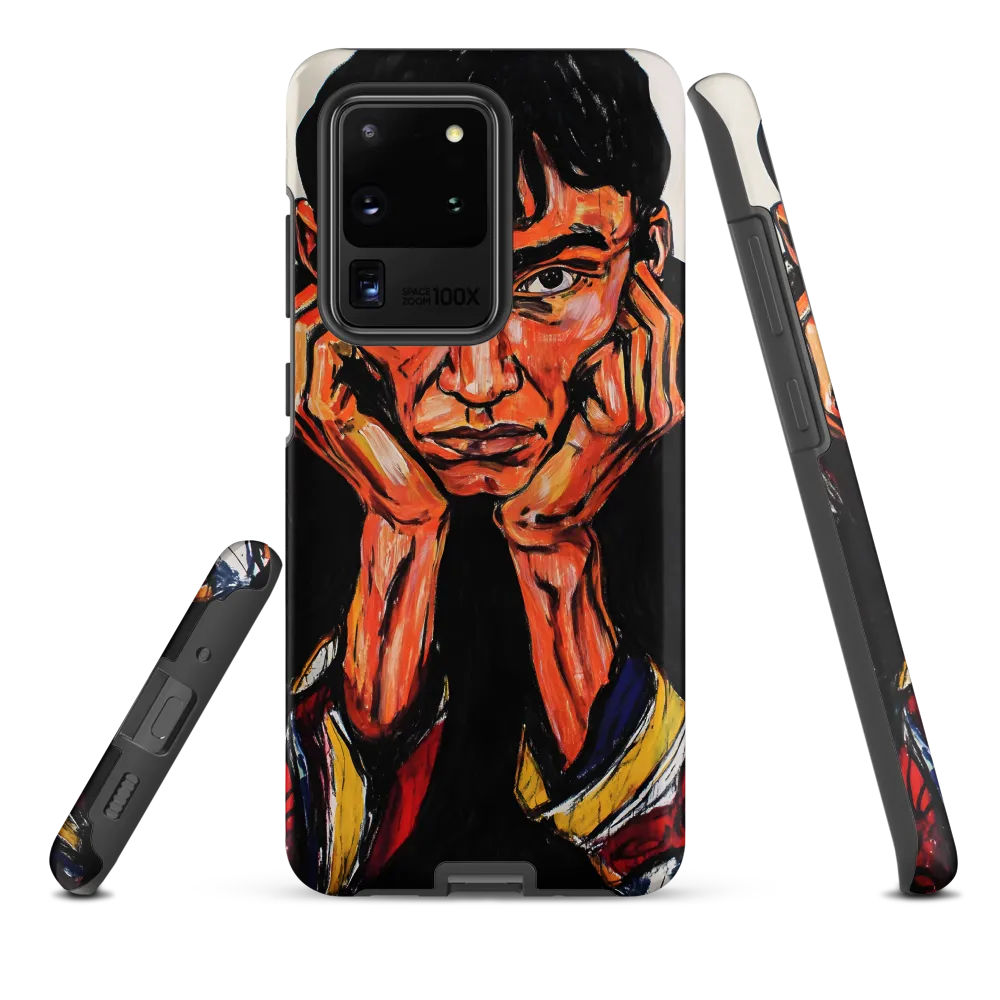 Contemplative Intensity: An Expressionist Portrait | Phone Case |  S20 Ultra | Tough Case | Matte