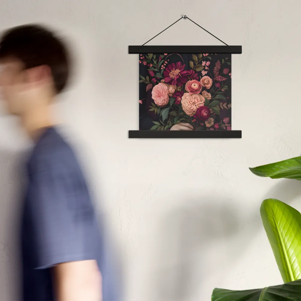 Botanical Elegance | Poster With Black Wood Hanger | 10″×10″