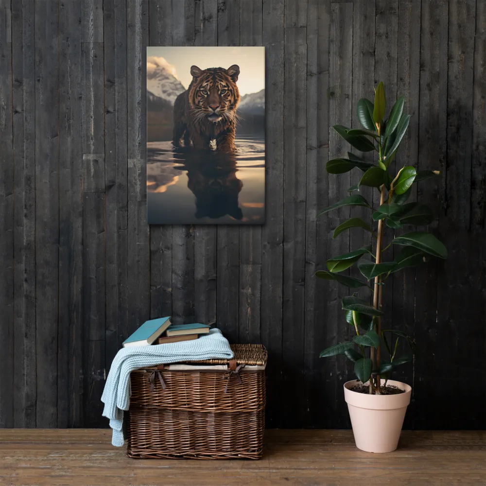 Majestic Reflection: The Tiger's Domain | Thin Canvas | 20″×30″
