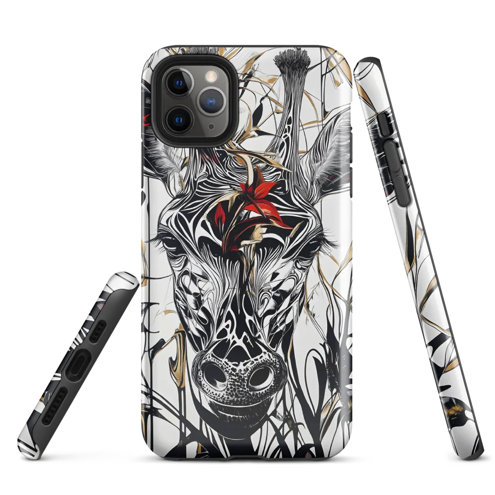 Floral Elegance: The Giraffe's Portrait | Phone Case |  11 Pro Max | Tough Case | Glossy