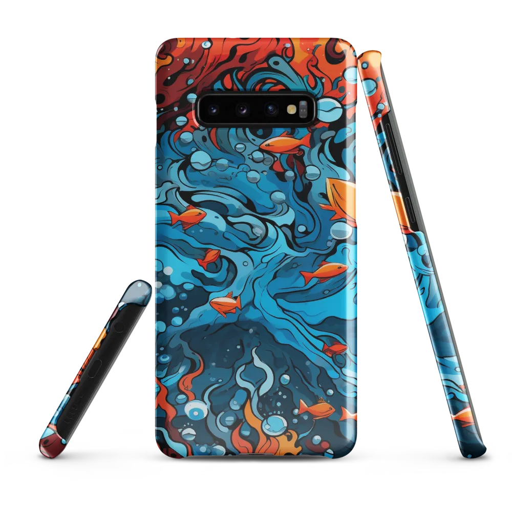 Fluid Harmony: Ocean and Flames | Phone Case |  S10 Plus | Snap Case | Glossy