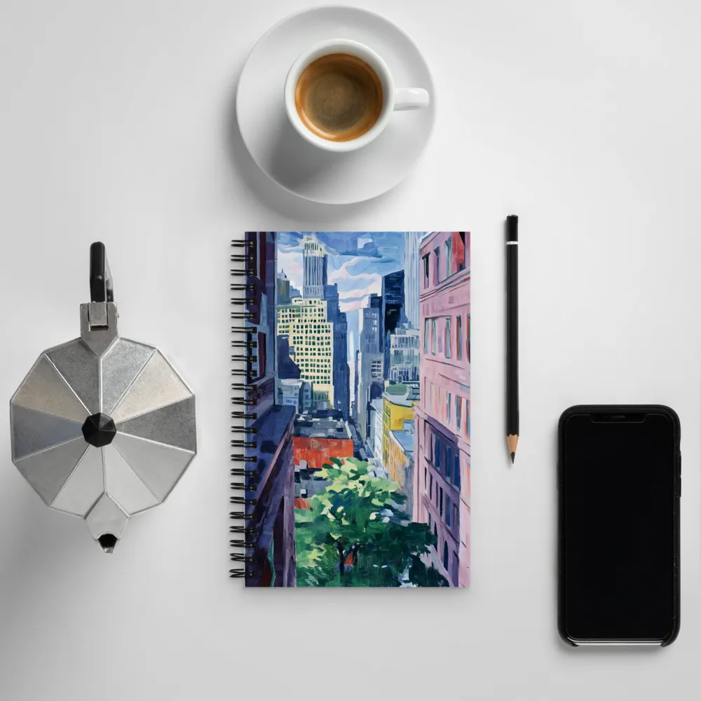 Urban Symphony: A Cityscape in Color | Spiral Notebook