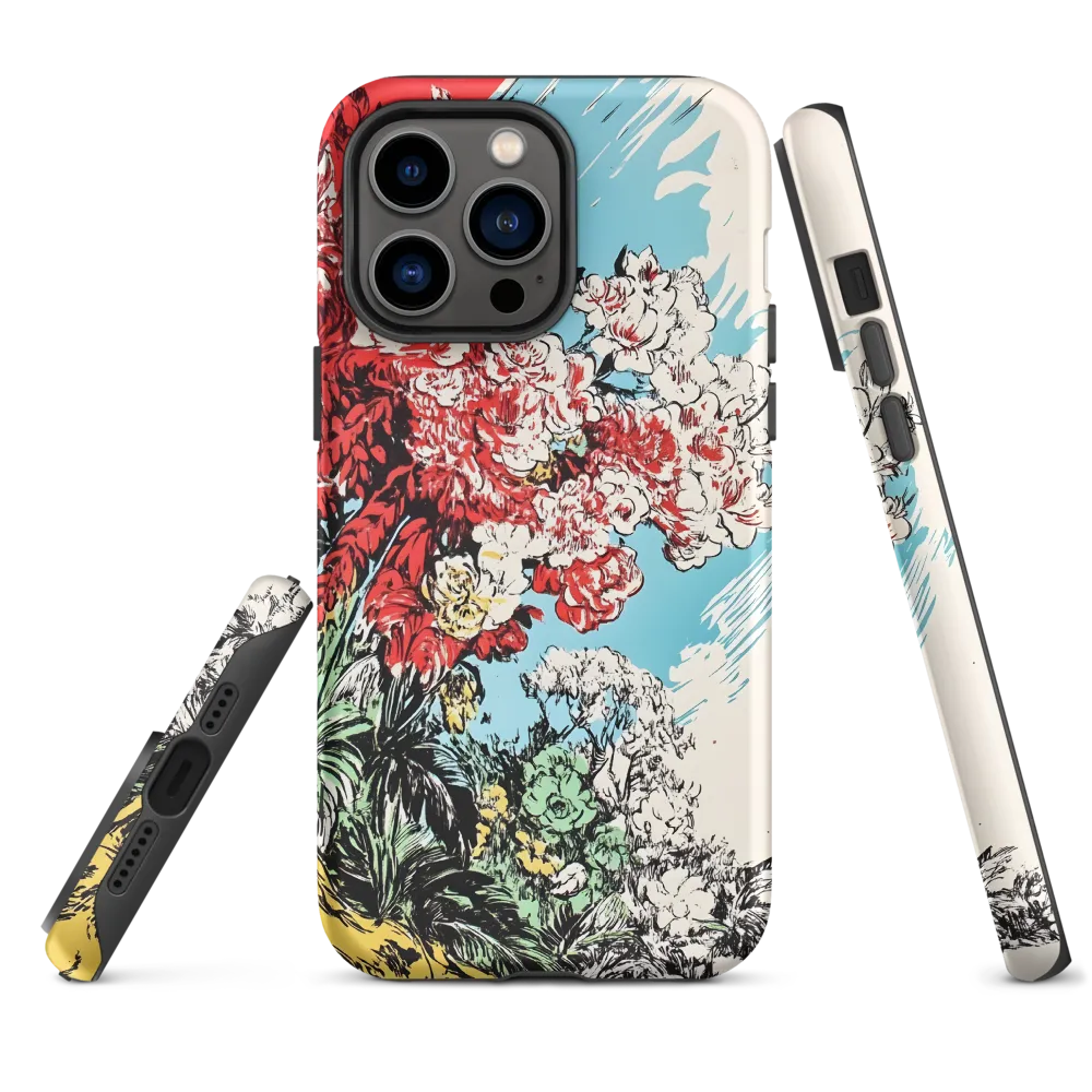 Floral Symphony in Bold Colors | Phone Case |  14 Pro Max | Tough Case | Matte