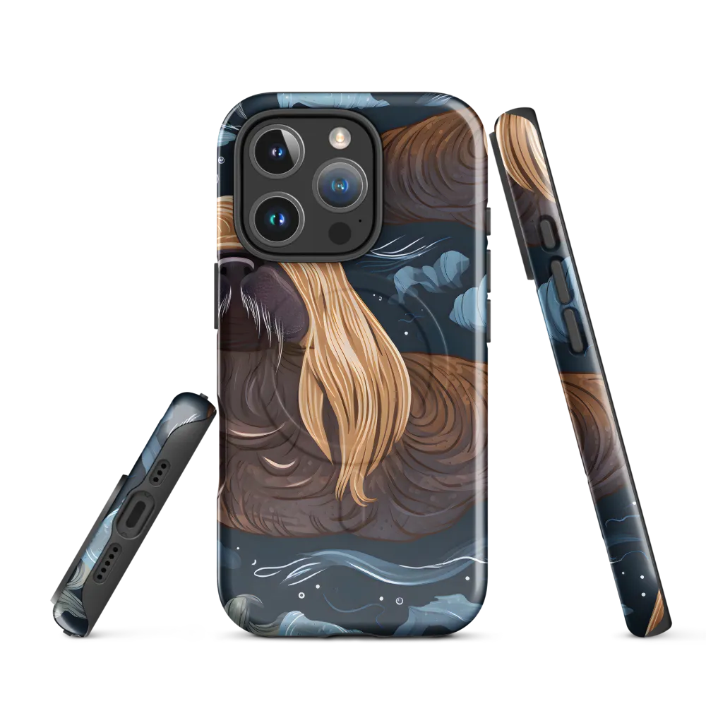 Whimsical Walruses in Deep Blue