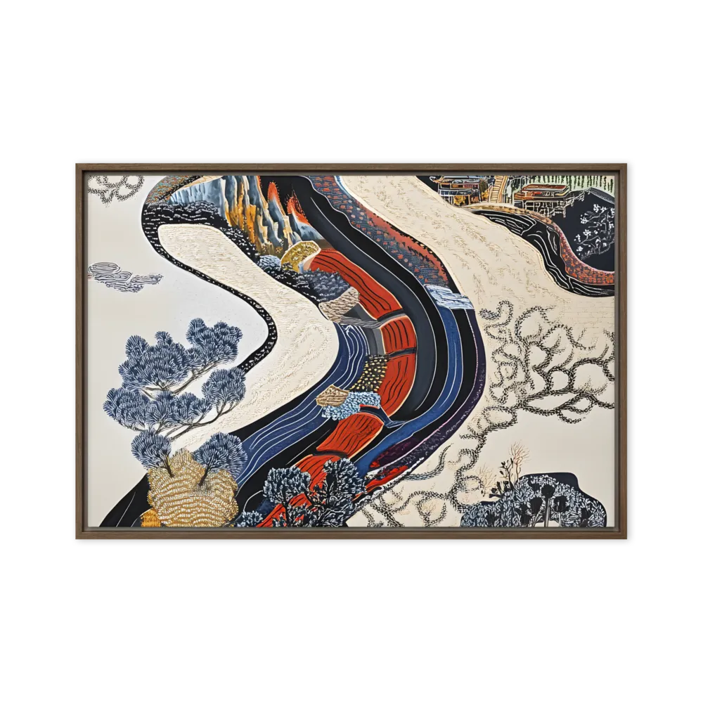 Flow of Tranquility | Canvas with Brown Frame | 20″×30″