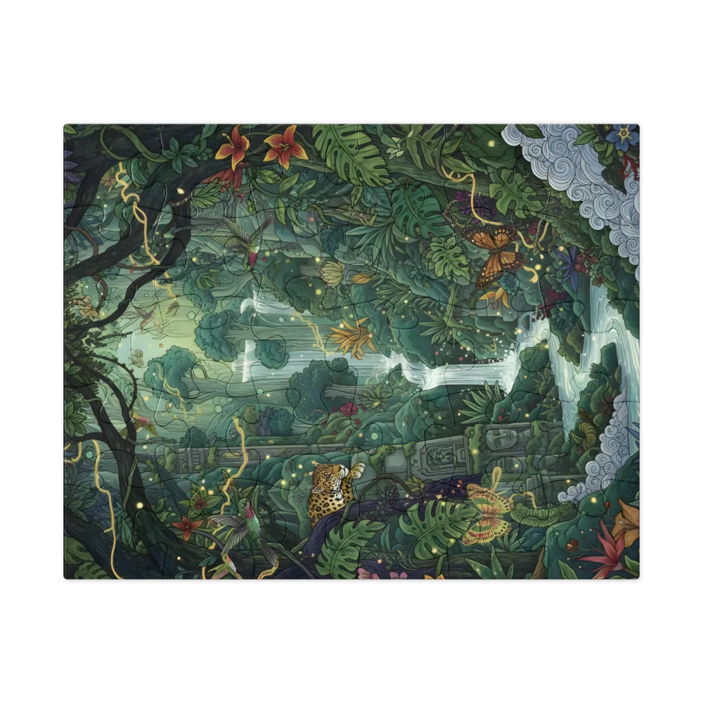 Enchanted Jungle Falls 
 Jigsaw Puzzle in Tin Box