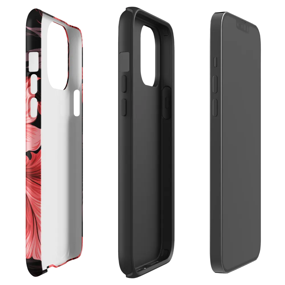 Tropical Elegance in Red | Phone Case |  13 Pro Max | Tough Case | Glossy