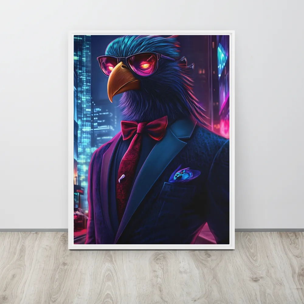The Dapper Avian | Canvas with White Frame | 24″×32″