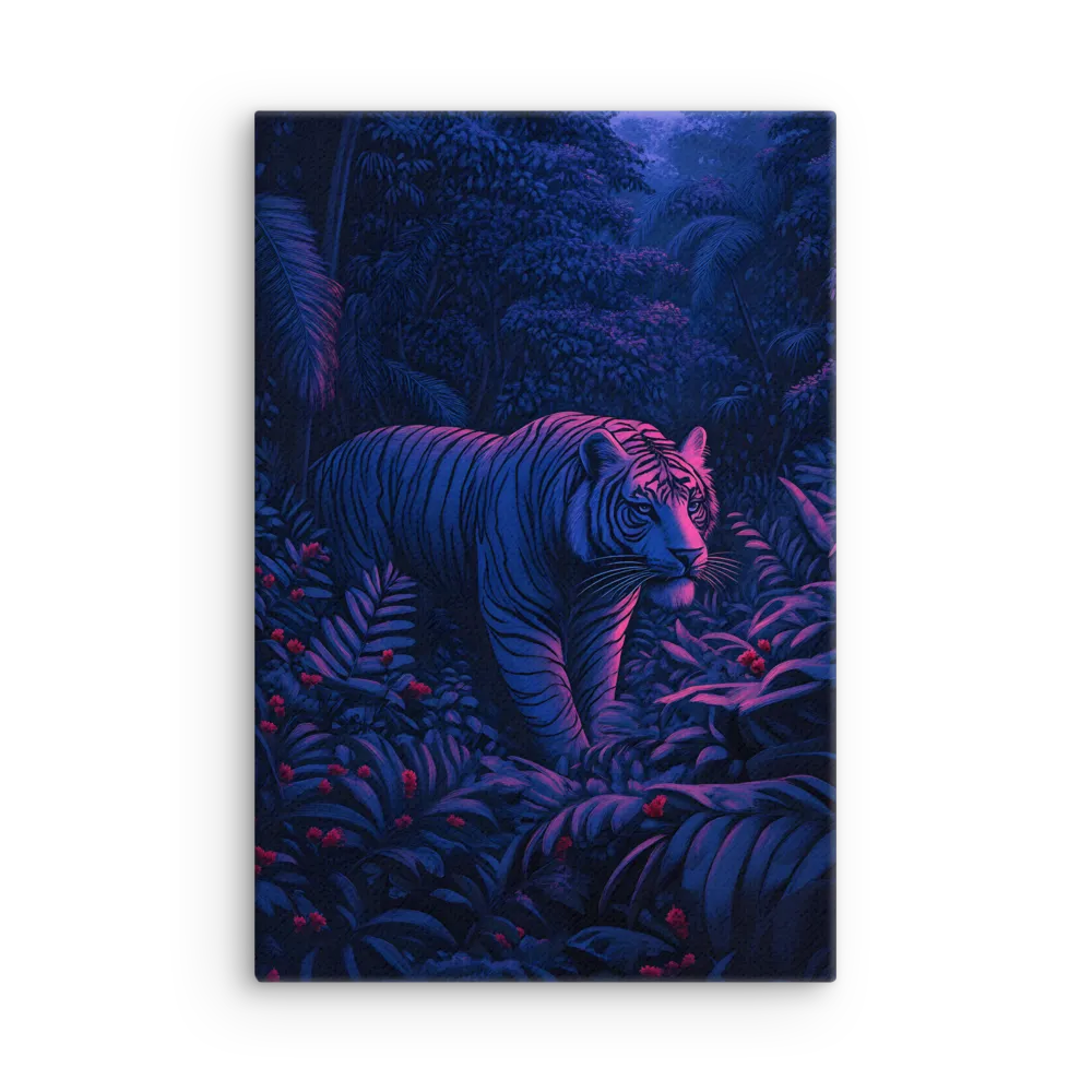 Mystic Prowler: The White Tiger in the Jungle | Thin Canvas | 12″×18″