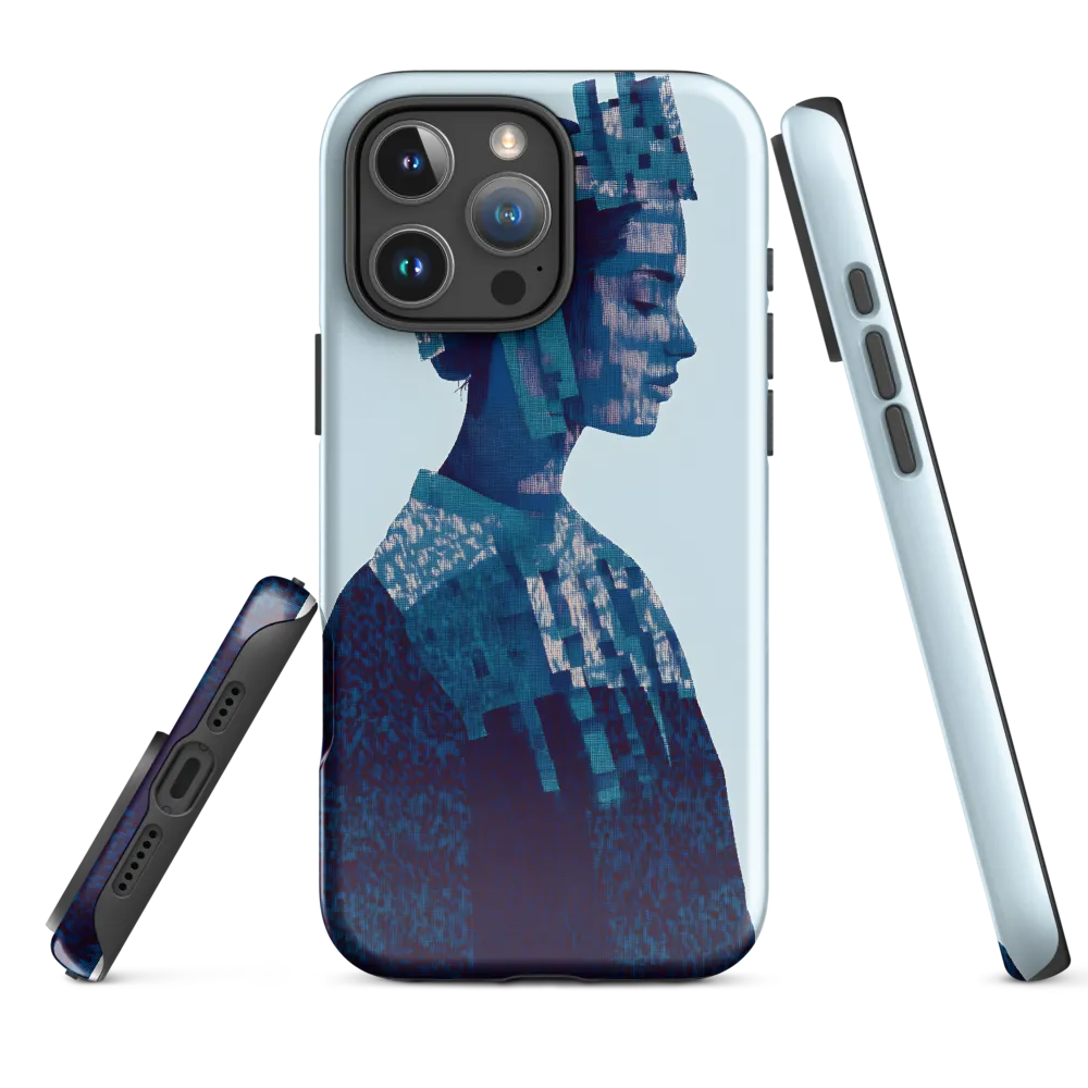 Digital Portrait in Abstract Blue