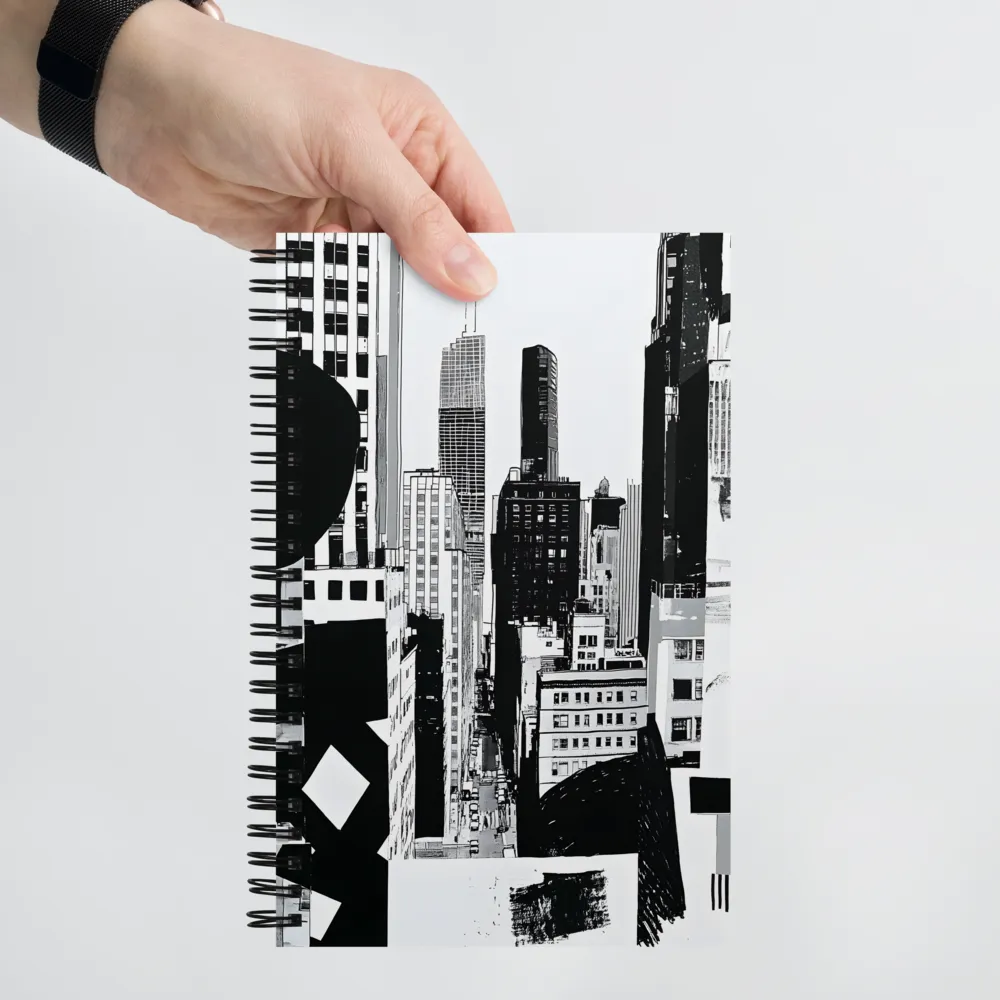 Urban Monochrome: A Contemporary Cityscape | Spiral Notebook