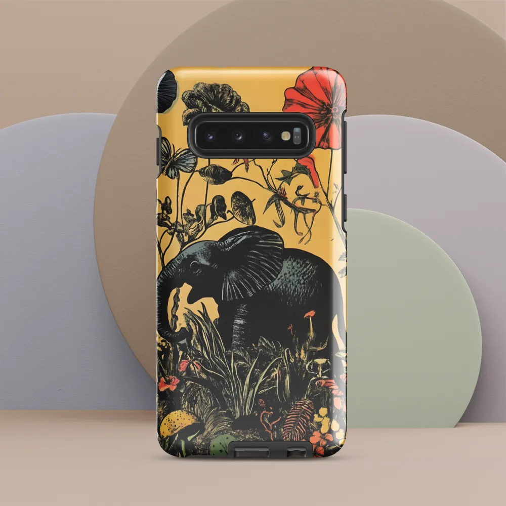 Floral Majesty: The Elephant's Sanctuary | Phone Case |  S10 | Tough Case | Glossy