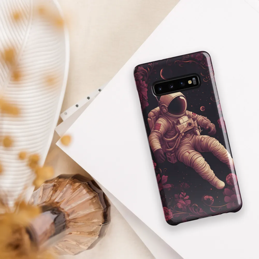 Cosmic Bloom: An Astronaut's Journey | Phone Case |  S10 Plus | Snap Case | Glossy