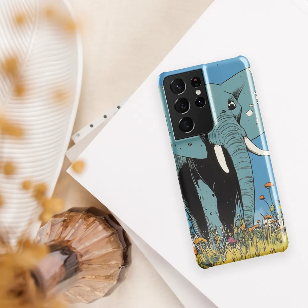 Whimsical Blue Elephant in Bloom