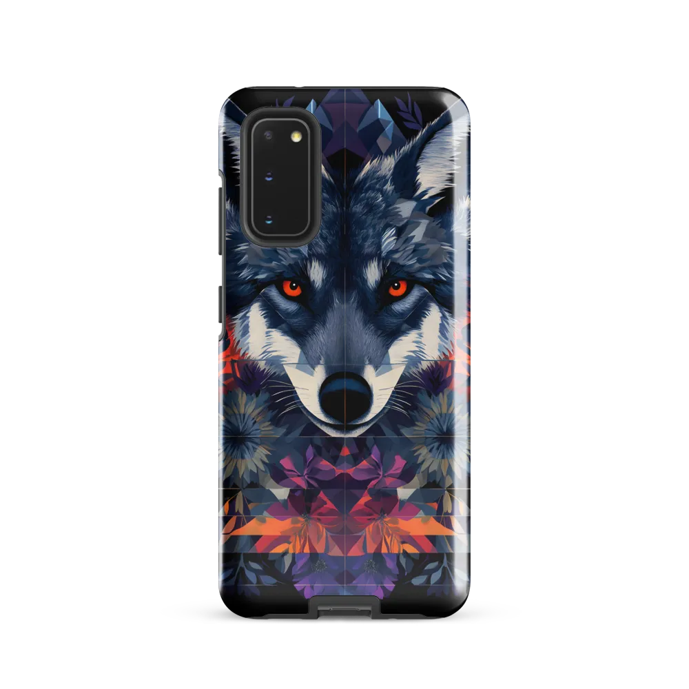 Mystical Wolf Amidst Floral Geometry