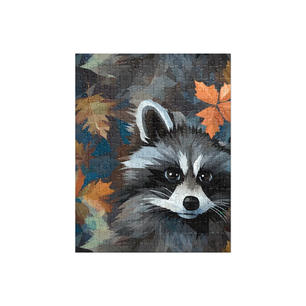 Whispers of Autumn: The Raccoon's Gaze