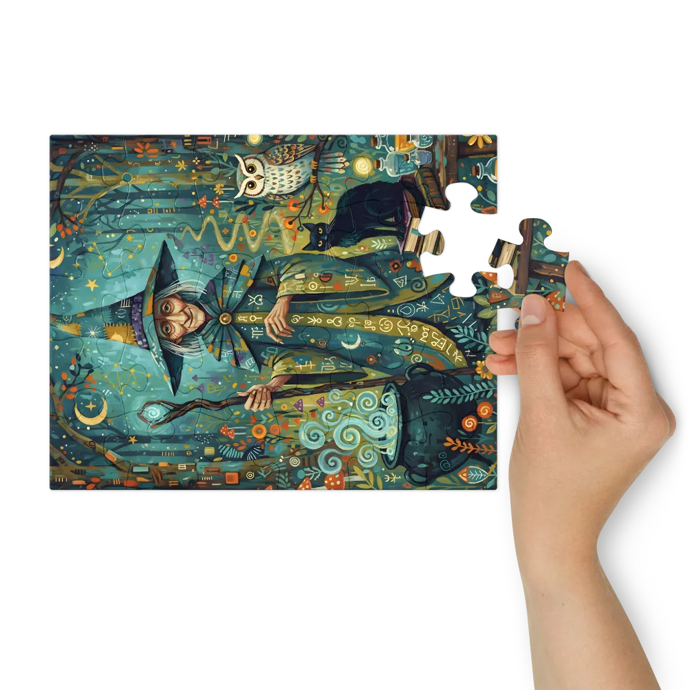 Forest Witch 
 Jigsaw Puzzle in Tin Box