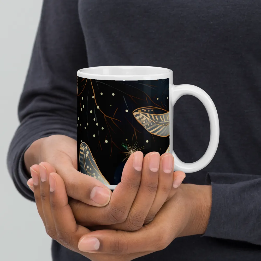 Ethereal Dance: Dragonflies in a Midnight Garden | Mugs | Multiple Sizes & Colors