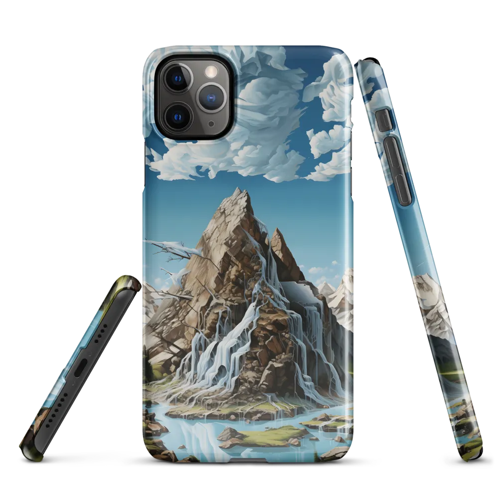 Majestic Cascade: A Mountain Masterpiece | Phone Case |  11 Pro Max | Snap Case | Glossy