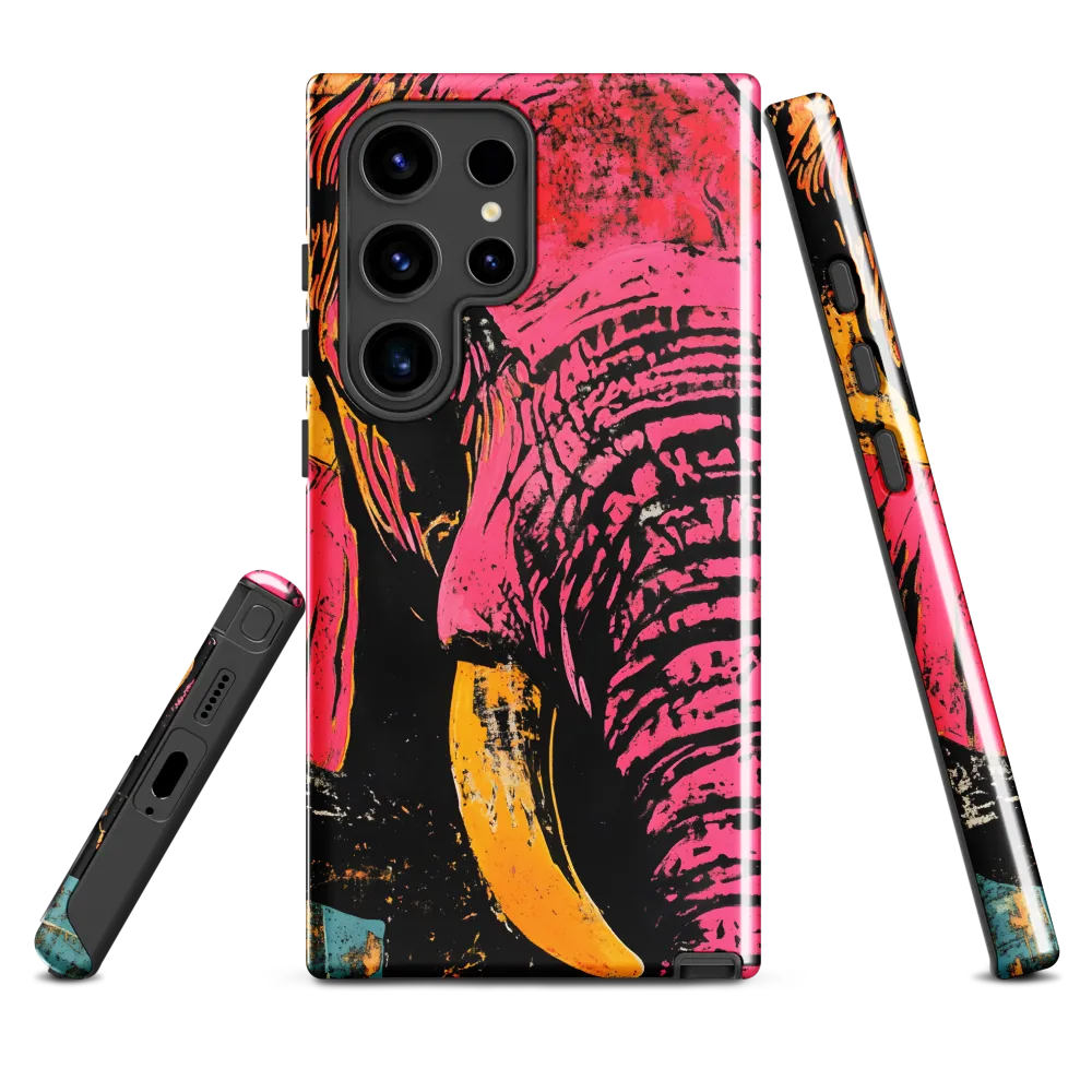 Bold Encounter: The Vibrant Elephant | Phone Case |  S24 Ultra | Tough Case | Glossy