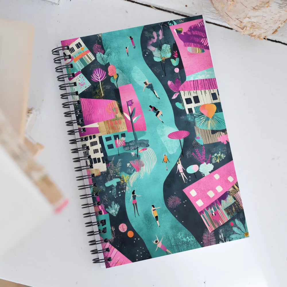 Whimsical Journey Through a Vibrant Landscape | Spiral Notebook