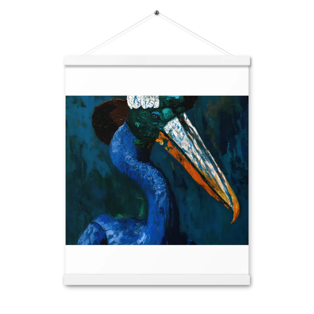 Majestic Absurdity: The Hat-Wearing Bird | Poster With White Wood Hanger | 16″×20″