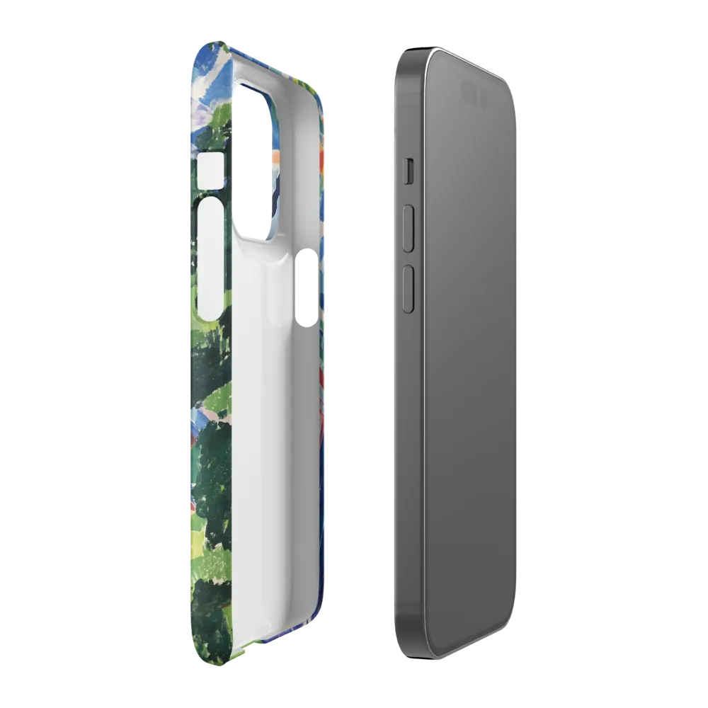 Elysium: A Soaring Figure Amidst Colorful Landscapes | Phone Case |  14 Pro | Snap Case | Matte