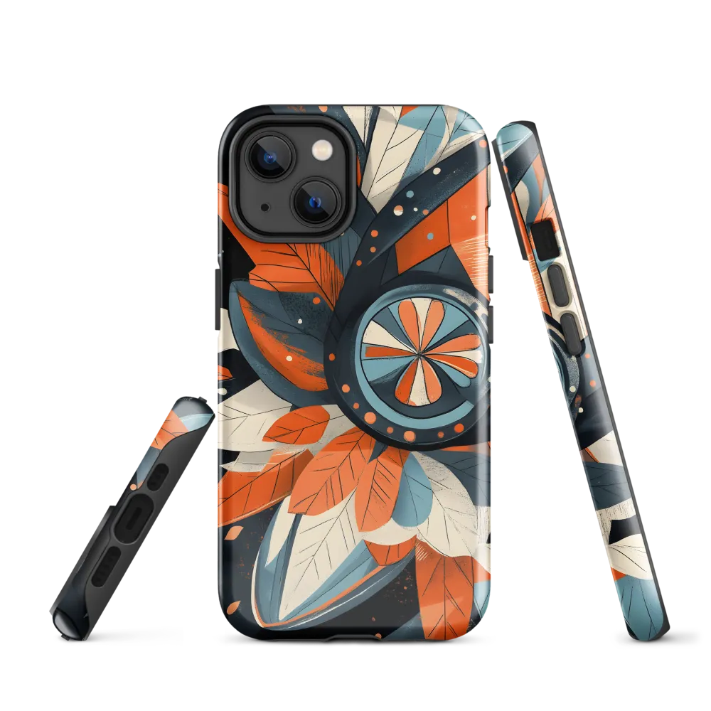 Floral Symphony in Orange and Teal