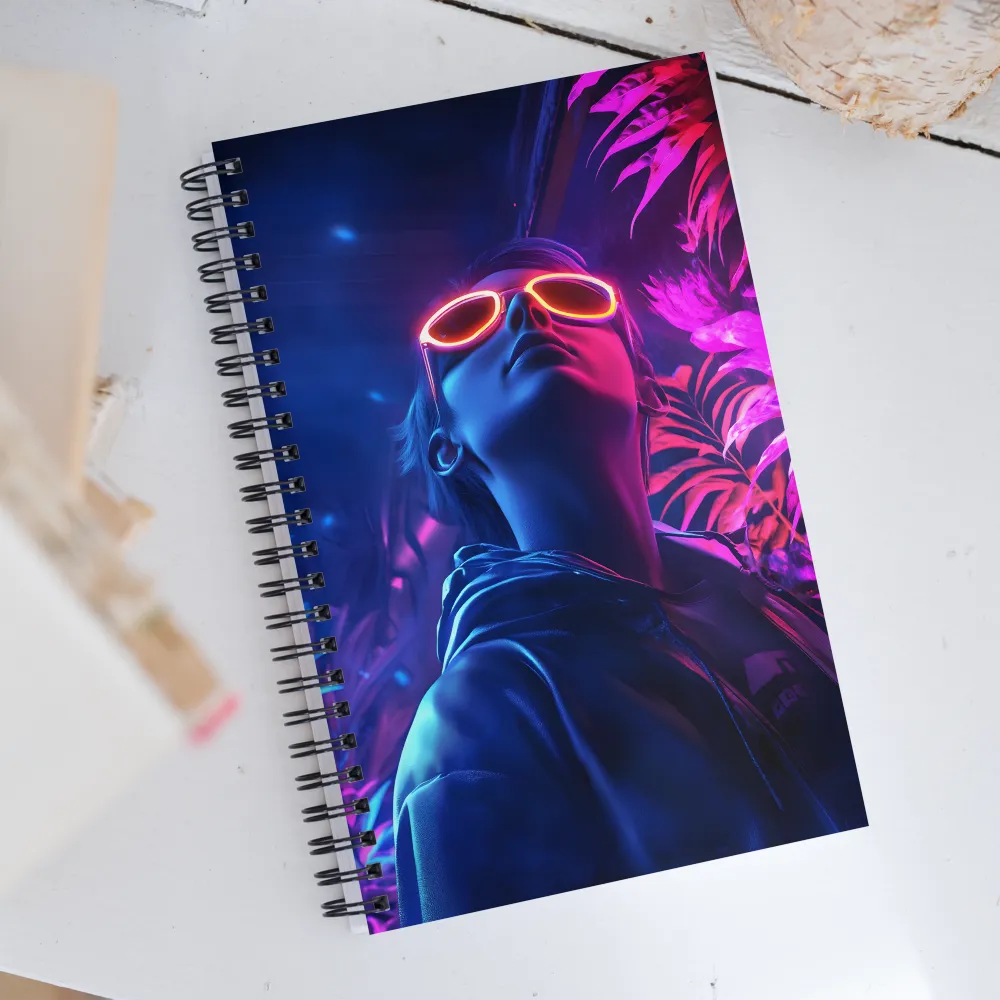 Neon Dreams: A Cyberpunk Portrait | Spiral Notebook