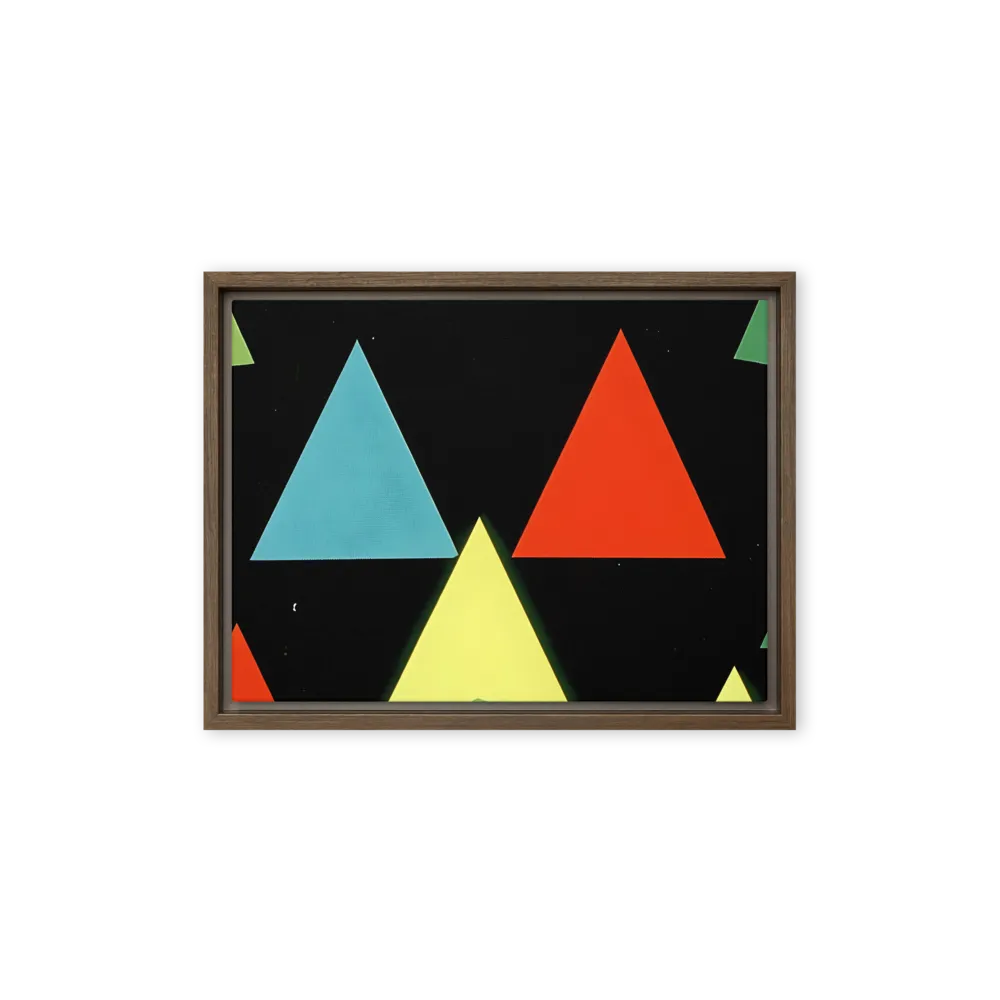 Geometric Harmony in Color | Canvas with Brown Frame | 12″×16″