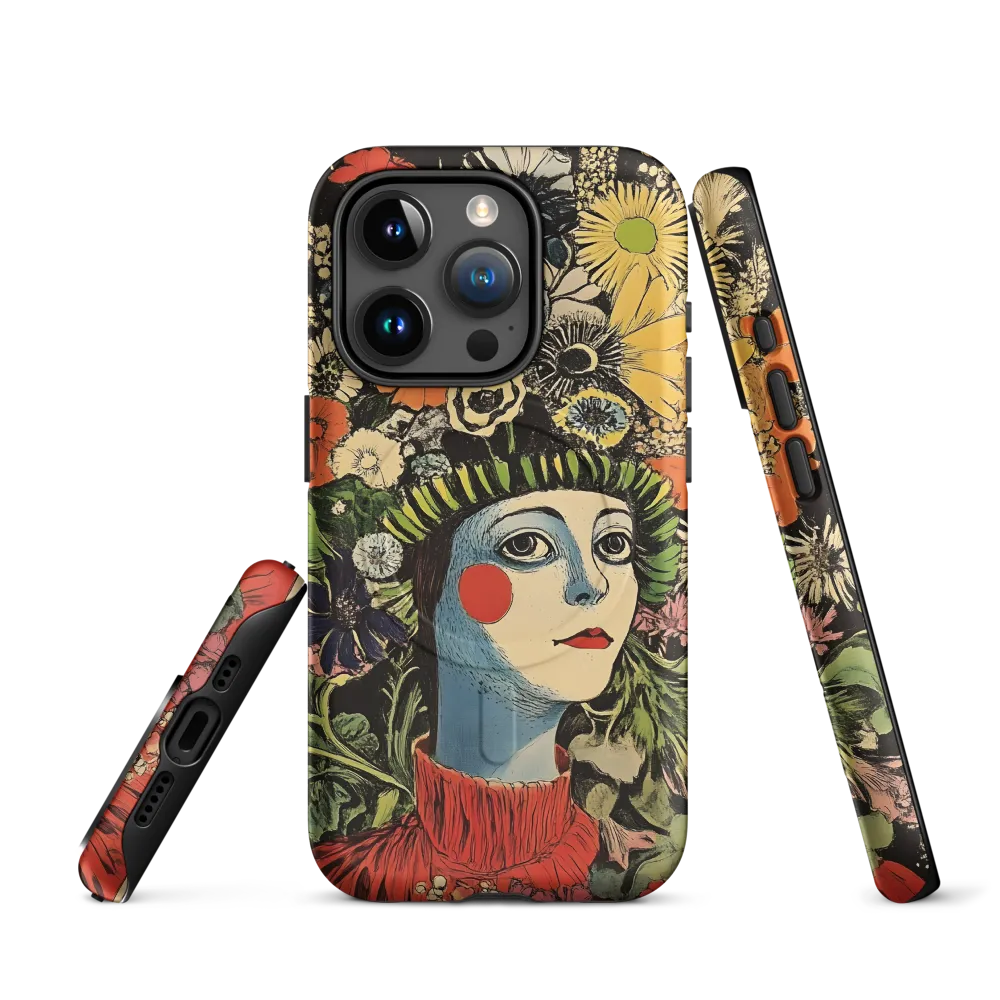 Floral Whimsy: A Portrait of Nature's Embrace | Phone Case |  15 Pro | MagSafe® Tough Case | Matte