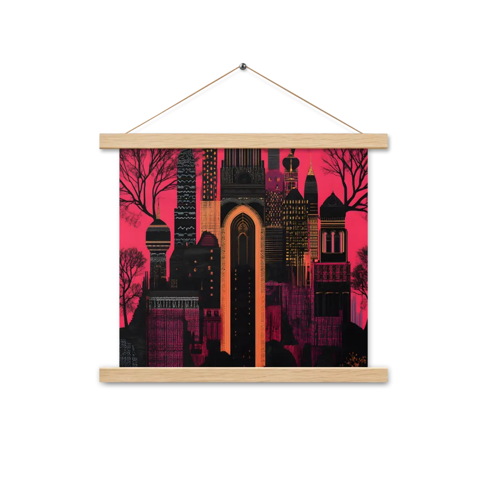 Urban Reverie | Poster With Oak Wood Hanger | 14″×14″