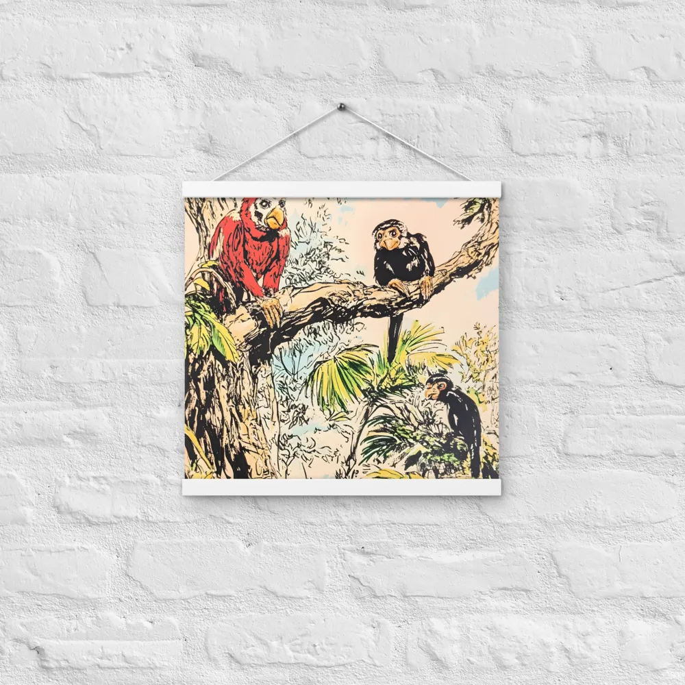 Jungle Harmony | Poster With White Wood Hanger | 16″×16″