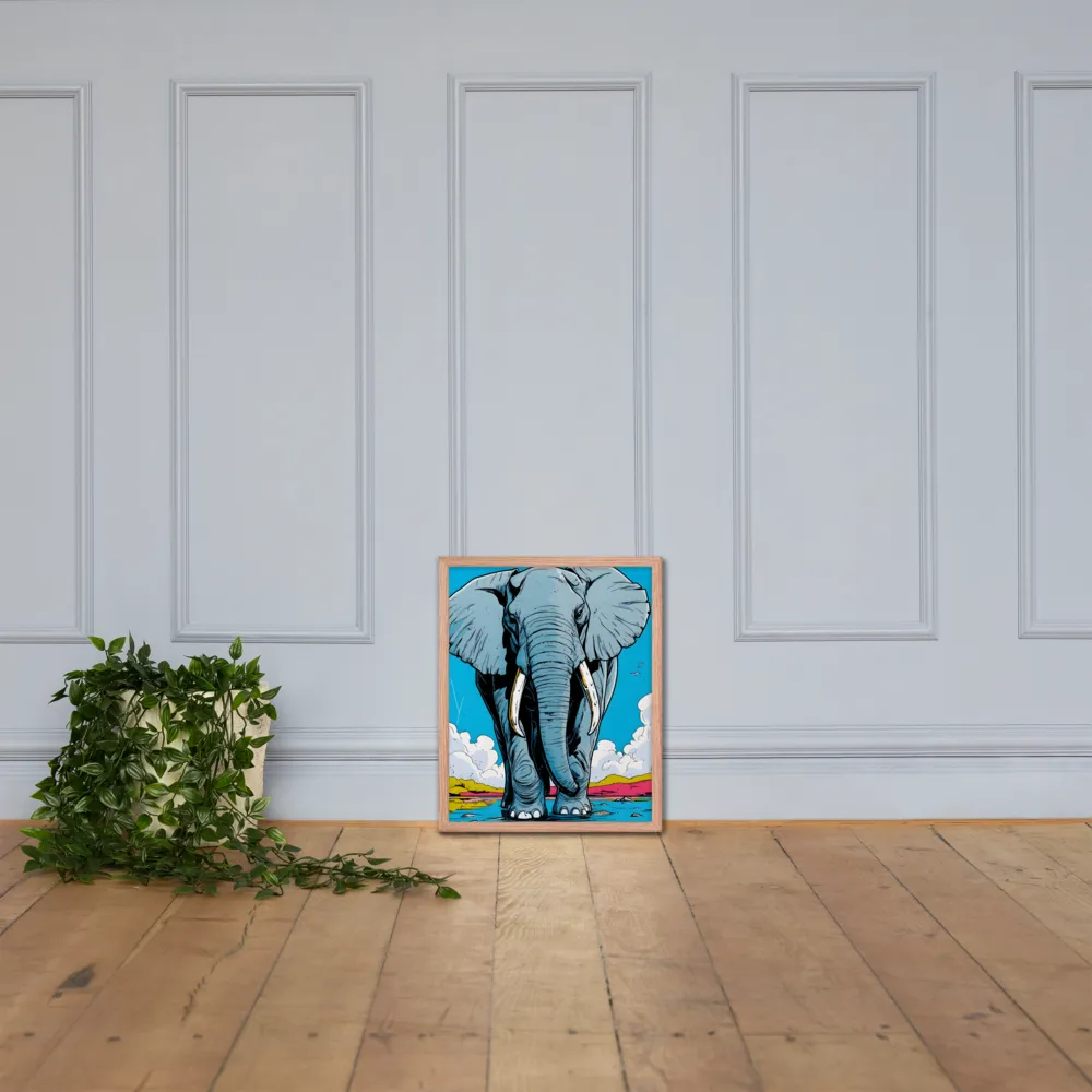 Majestic Presence: The Elephant | Poster with Red oak Frame | 16″×20″