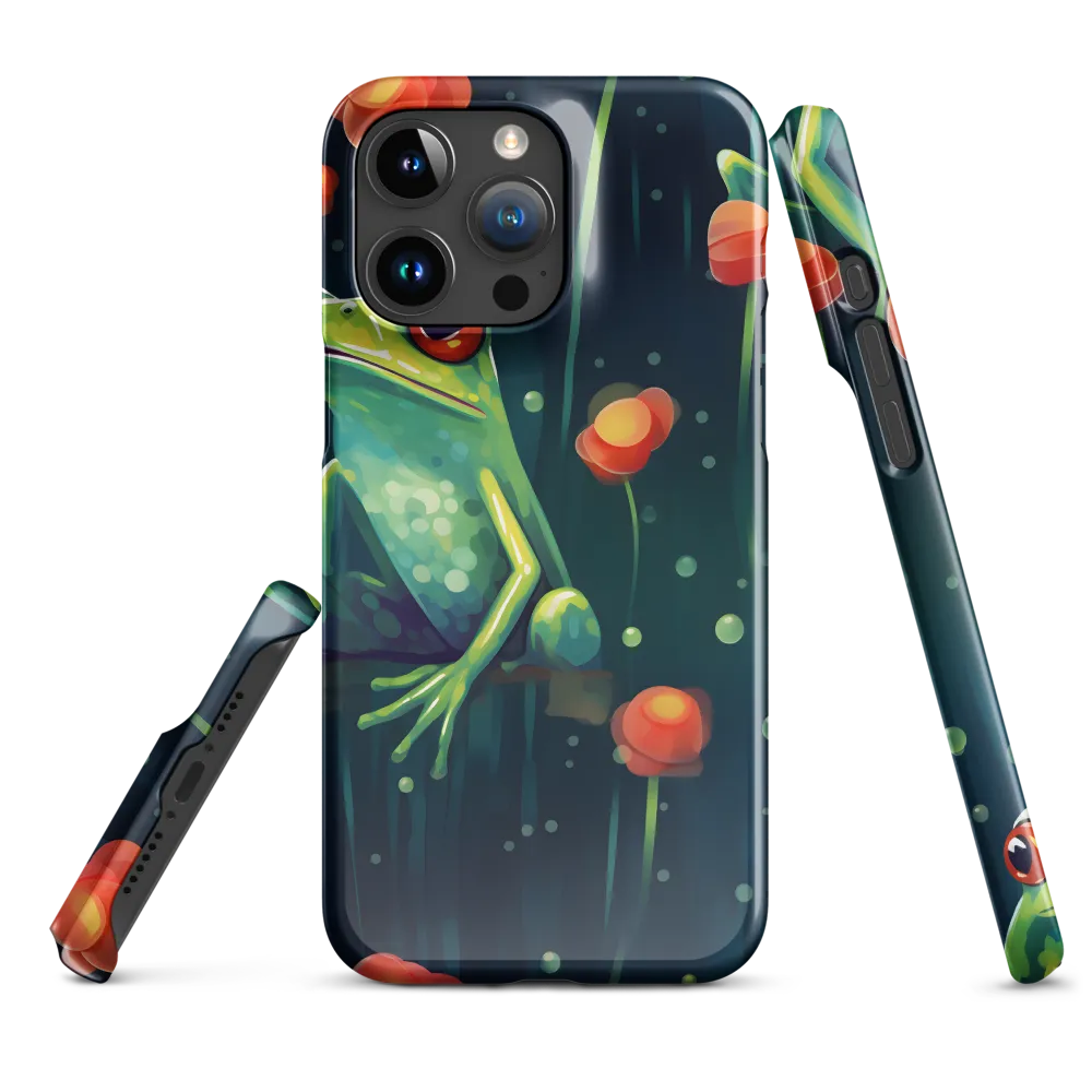 Playful Frogs in a Lush Pond | Phone Case |  15 Pro Max | Snap Case | Glossy