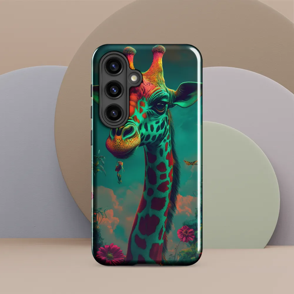 Whimsical Giraffe Among Blossoms
