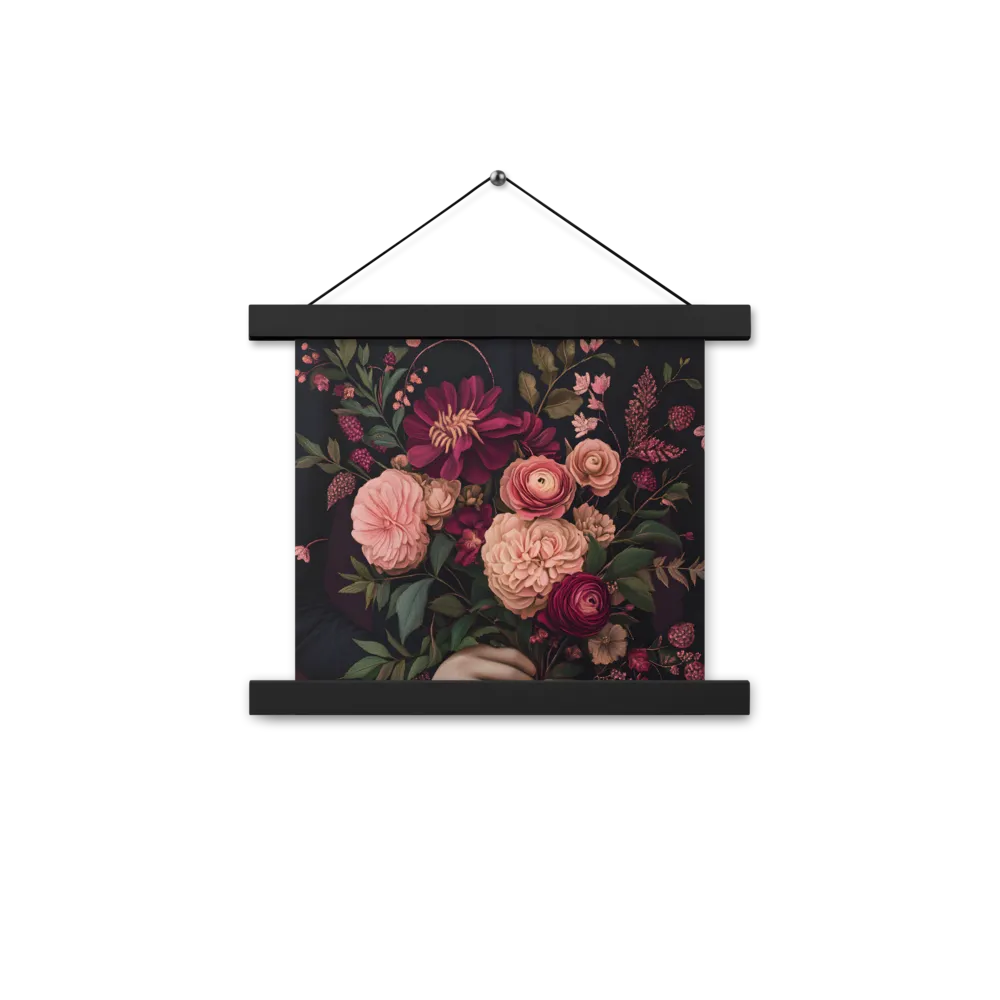 Botanical Elegance | Poster With Black Wood Hanger | 10″×10″