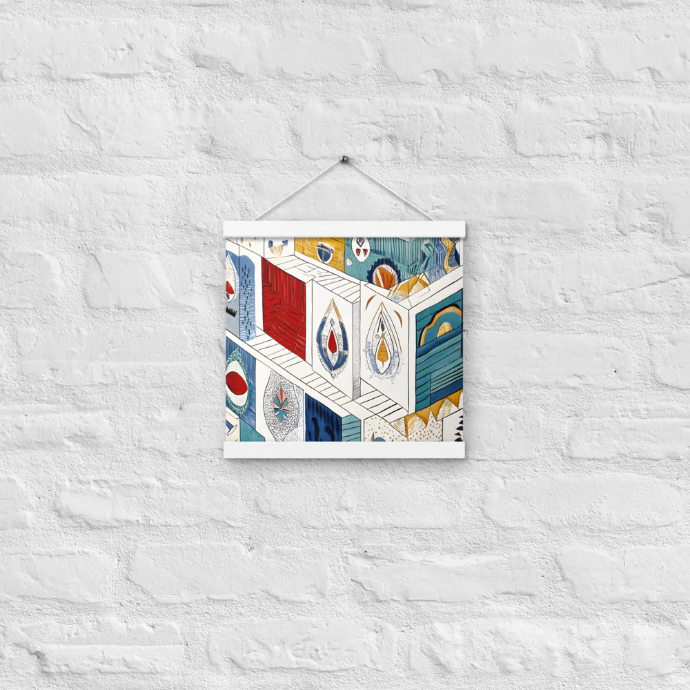 Symphony of Geometric Harmony | Poster With White Wood Hanger | 12″×12″