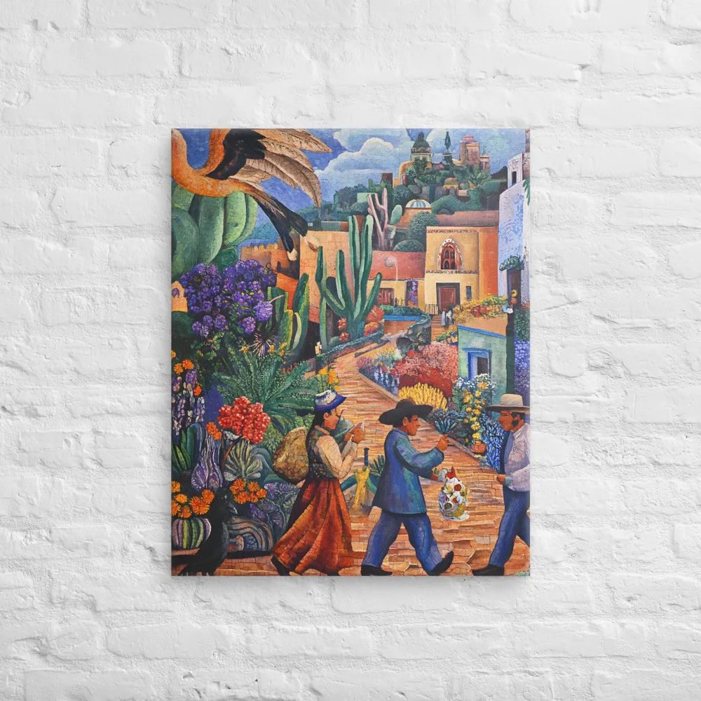 A Mosaic Journey Through Colorful Landscapes | Canvas | 24″×30″