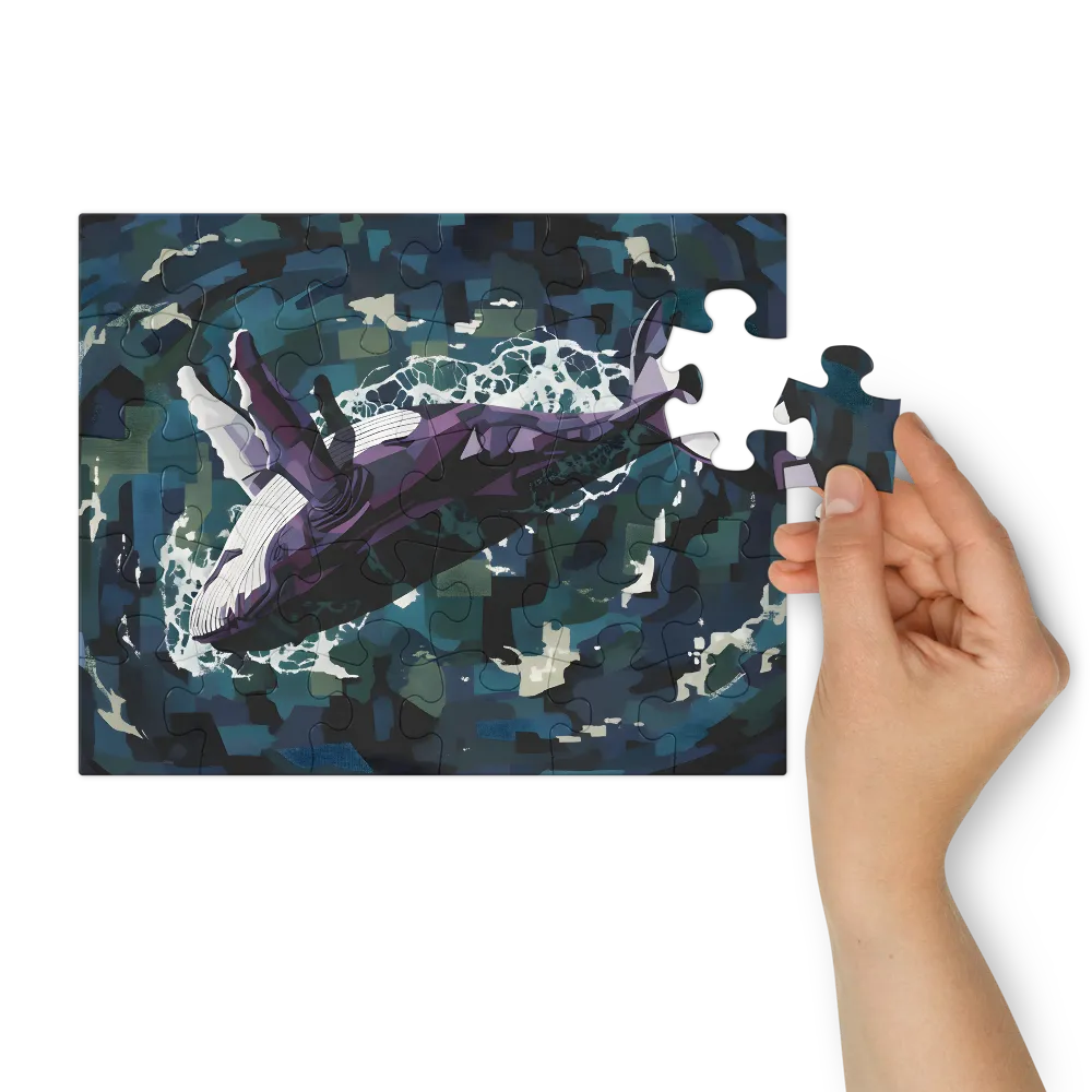 Geometric Humpback 
 Jigsaw Puzzle in Tin Box