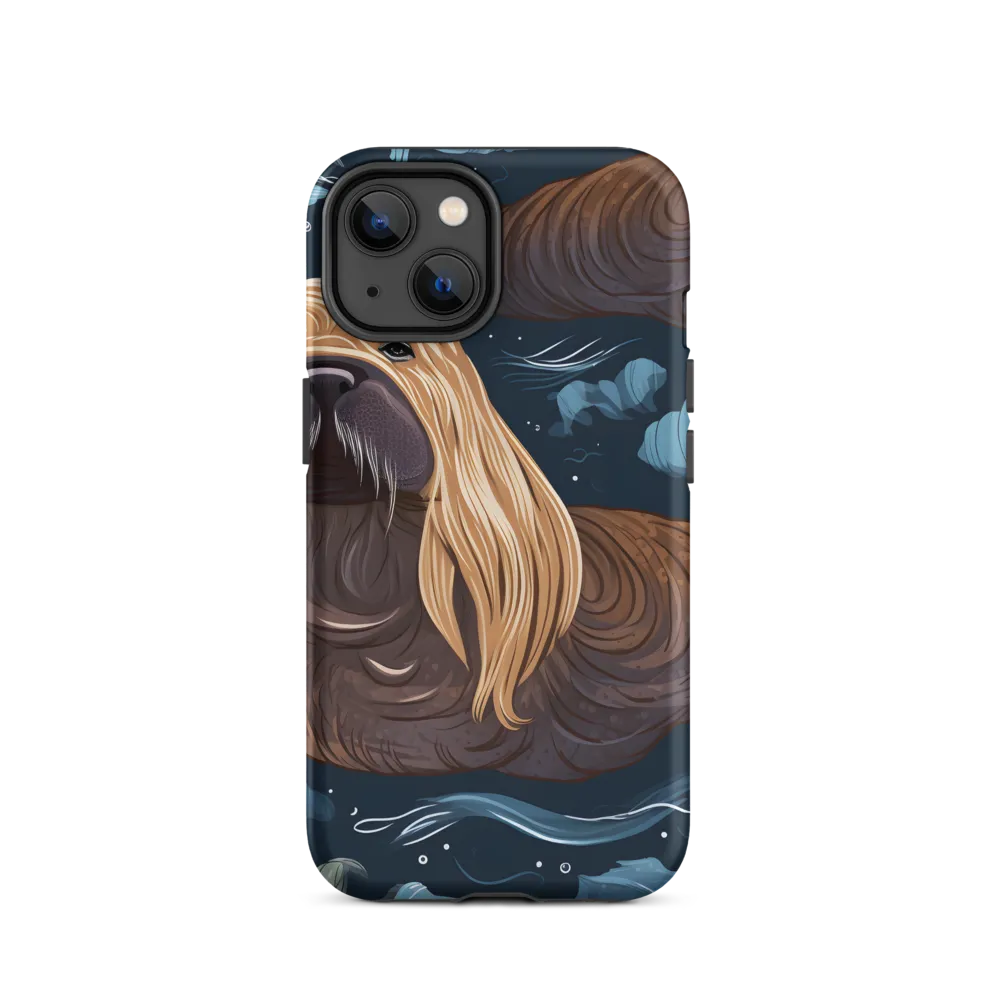 Whimsical Walruses in Deep Blue