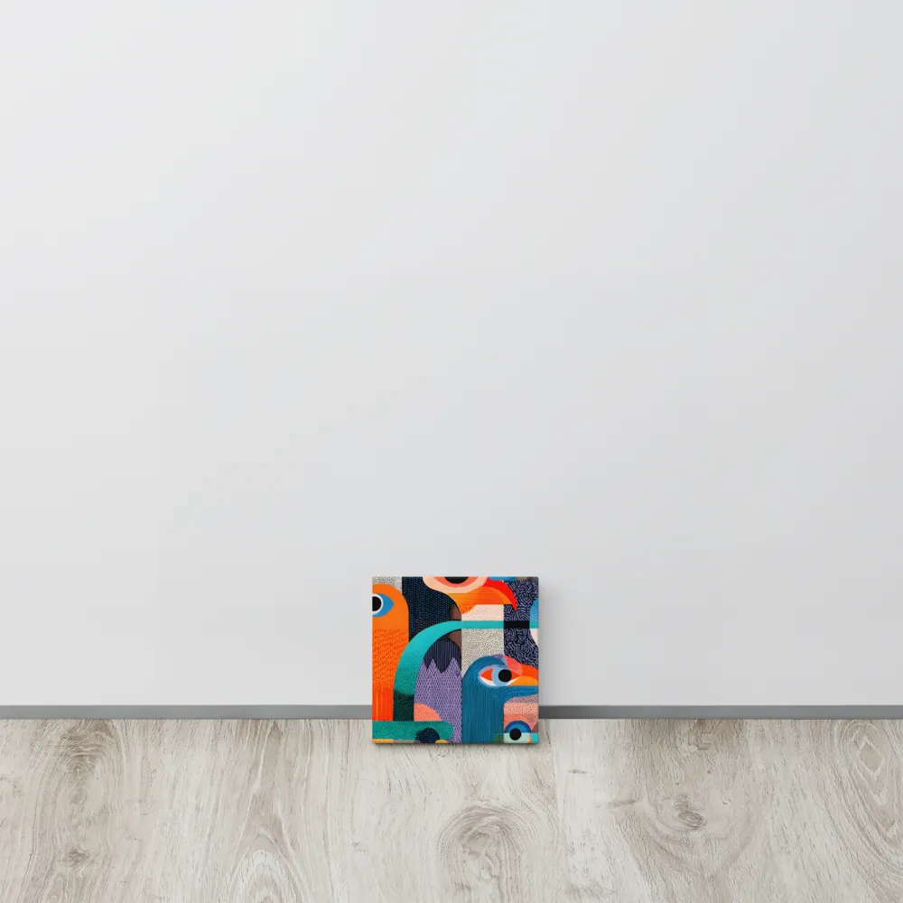 Playful Geometric Birds 
 Canvas | 6″x 6″