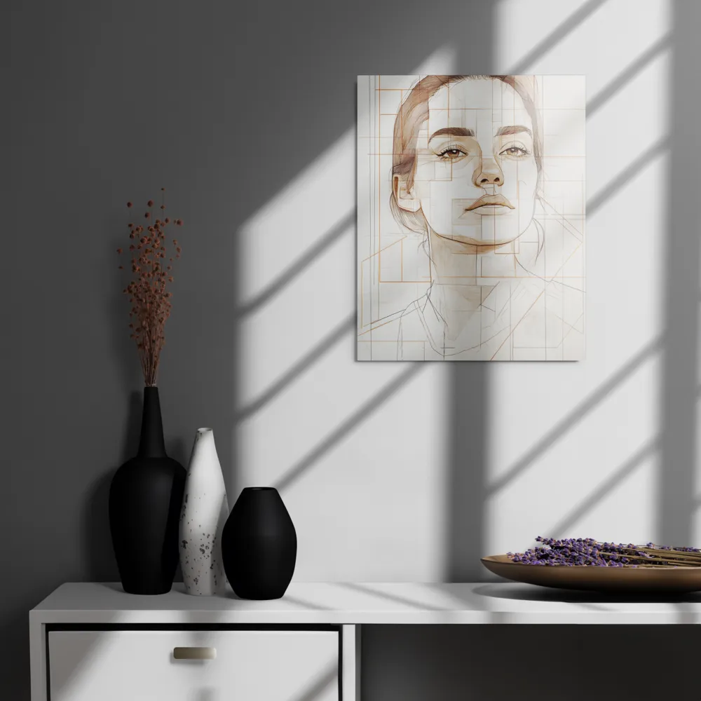 Geometric Serenity: A Minimalist Portrait