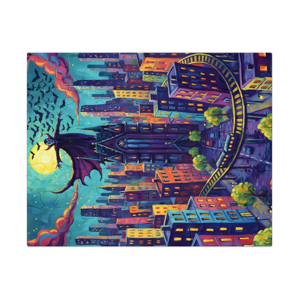 Nocturne: Vampire Over the City 
 Jigsaw Puzzle in Tin Box