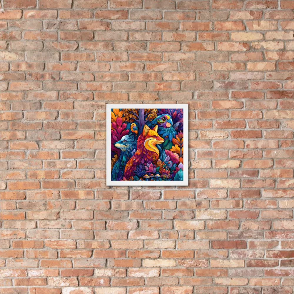 Chromatic Forest Trio 
 Poster with White Frame | 14″x 14″