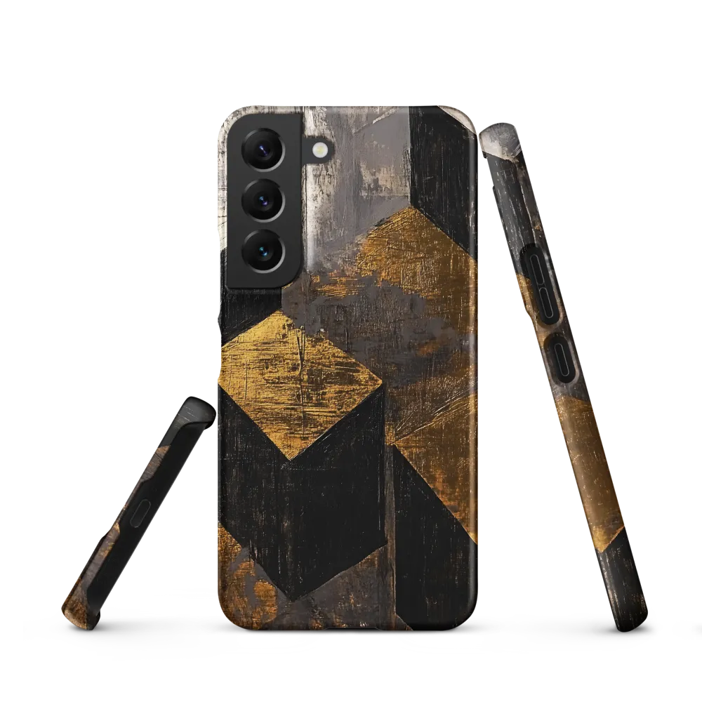 Geometric Harmony in Gold and Black | Phone Case |  S22 | Snap Case | Matte