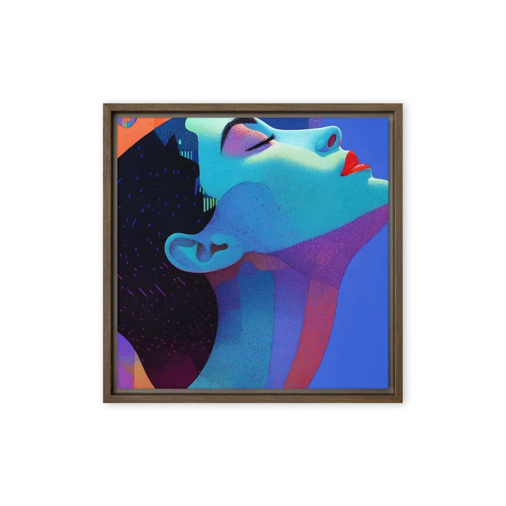 Ethereal Reverie | Canvas with Brown Frame | 16″×16″