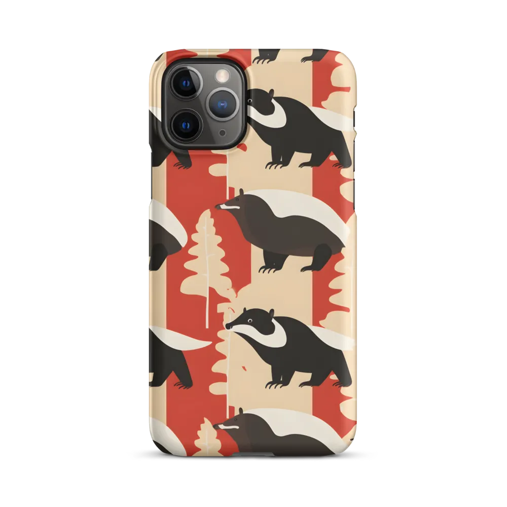 Wildlife Pattern: The Badger Tale | Phone Case |  11 Pro | Snap Case | Matte