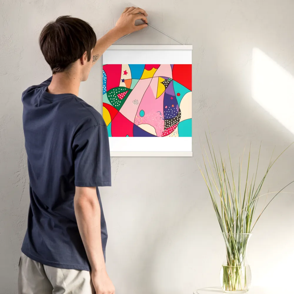 Playful Geometry in Color | Poster With White Wood Hanger | 16″×20″