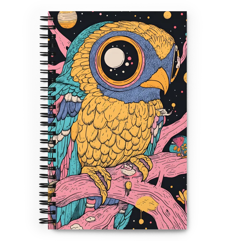 Whimsical Cosmic Owl | Spiral Notebook